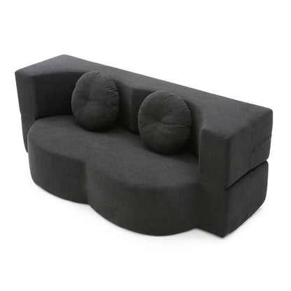 2-in-1 Folding Sofa Bed with Pillow, Twin Sleeper Sofa