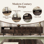 78  Mid Century Modern TV Stand For 65 Inch TVs, TV Console With Storage Cabinets For Living Room, Entertainment Center Storage