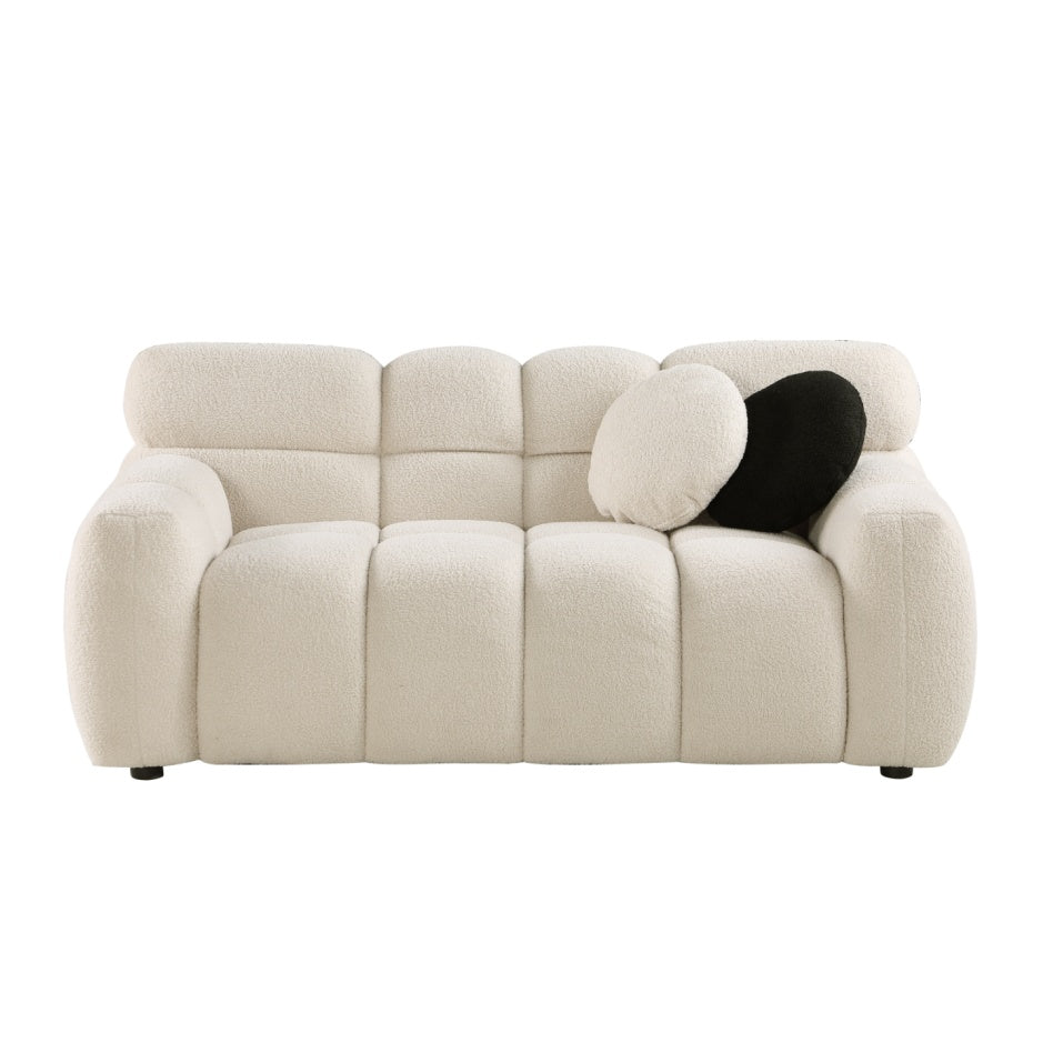 64.96 Length ,35.83inch Deepth ,human Body Structure For USA People, Marshmallow Sofa,boucle Sofa ,2 Seater, BEIGE BOUCLE