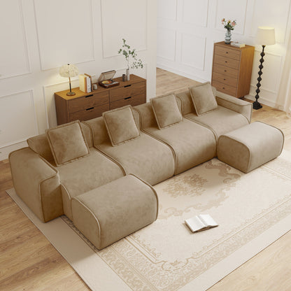 Streamlined Design Modular 4 Seat U Shape Sectional Sofa