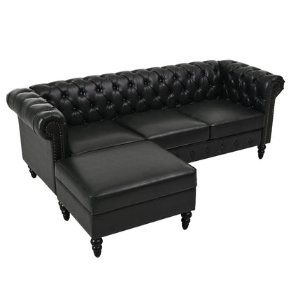 U-style 85" Modern 4-Seater L-Shaped Sectional Sofa