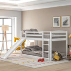 Twin Bunk Bed With Convertible Slide & Ladder, White