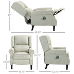 Vibrating Massage Recliner Chair with Heat, Wingback Push Back Reclining Chair for Living Room, Beige
