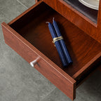 Kitchen Buffet Table Cabinet Storage Sideboard Server Console with Framed Acrylic Doors and Tabletop, Brown