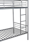 Twin Over Twin Metal Bunk Bed  Silver