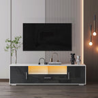 FashionTV Stand,TV Cabinet,entertainment Center TV Station,TV Console,console With LED Light Belt, Light Belt Can Be Remote Control,with Cabinets,open Cells,for The Living Room,bedroom,white Dark Gray