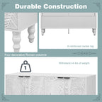 VIBE HAUS 47.2'' Modern TV Stand, Entertainment Center Media Console With 2 Spacious Storage Space, Solid Wood Legs And Anti-tip Device For Living Room, Up To 43''