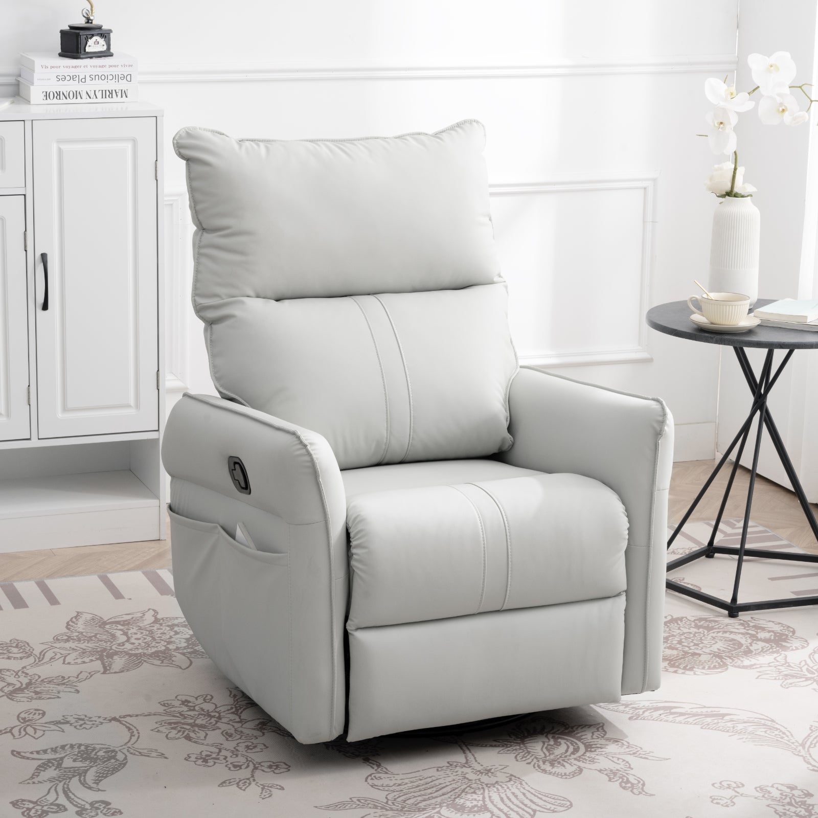 360  Swivel Rocking Recliner Chair, Nursery Glider, Modern Small Rocker