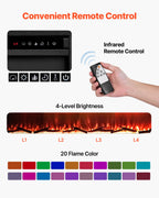 Fireplace TV Stand, Farmhouse Fireplace TV Stand For TVs Up To 100 Inch, Farmhouse Entertainment Center With 60 Inch Fireplace & Storage Drawers For Living Room Bedroom, Remote Control, White