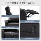 Recliner Chair PU Leather Recliner Sofa No Massage