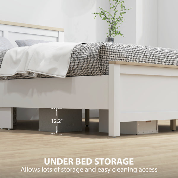 Queen Platform Bed Frame With Headboard And Footboard