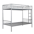 Twin Over Twin Metal Bunk Bed  Silver