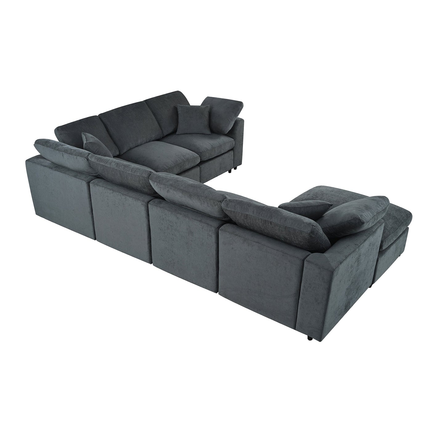 U_Style 120.8" Extra Large 7-Seater Modular Sectional Sofa