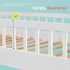 A-B Combination Sale, Please Do Not Buy Separately---Wood Twin Over Twin House Bunk Bed, Loft Bed With Ladder, Safety Guardrail, Wooden Slats & Window