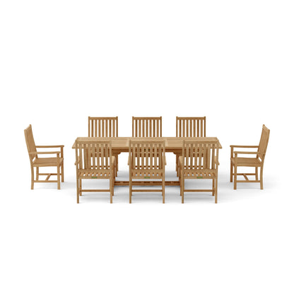 BAHAMA WILSHIRE ARMCHAIR 9-PC EXTENSION DINING SET