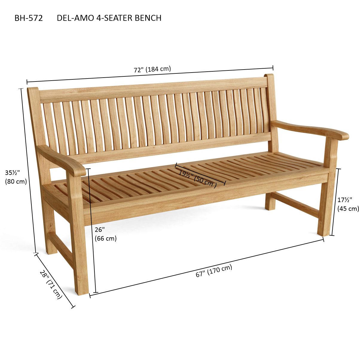 DEL-AMO 4-SEATER BENCH