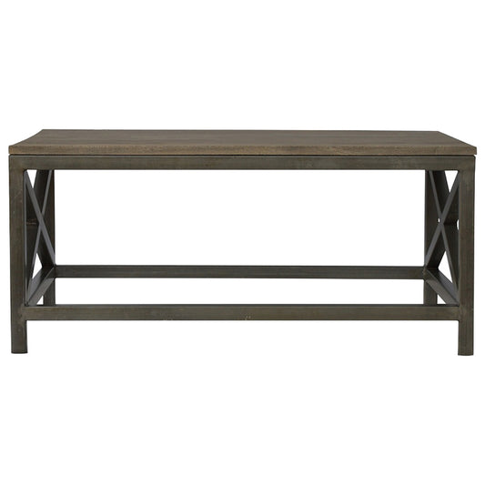 Industrial Cross Metal Oatmeal Coffee Table