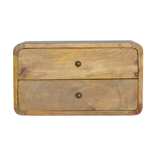 Oak-ish 2 Drawer Floating nightstand