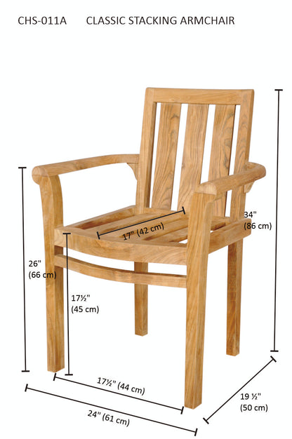 CLASSIC STACKING ARMCHAIR (4 PCS)