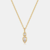 Inlaid Zircon Brass Pendant Necklace