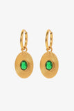 Stainless Steel Oval Dangle Earrings