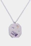 Inlaid Zircon Pendant Stainless Steel Necklace
