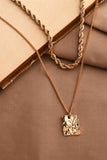 18K Gold Plated Double-Layered Twisted Pendant Necklace