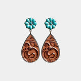 Turquoise Flower Teardrop Earrings