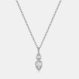 Inlaid Zircon Brass Pendant Necklace